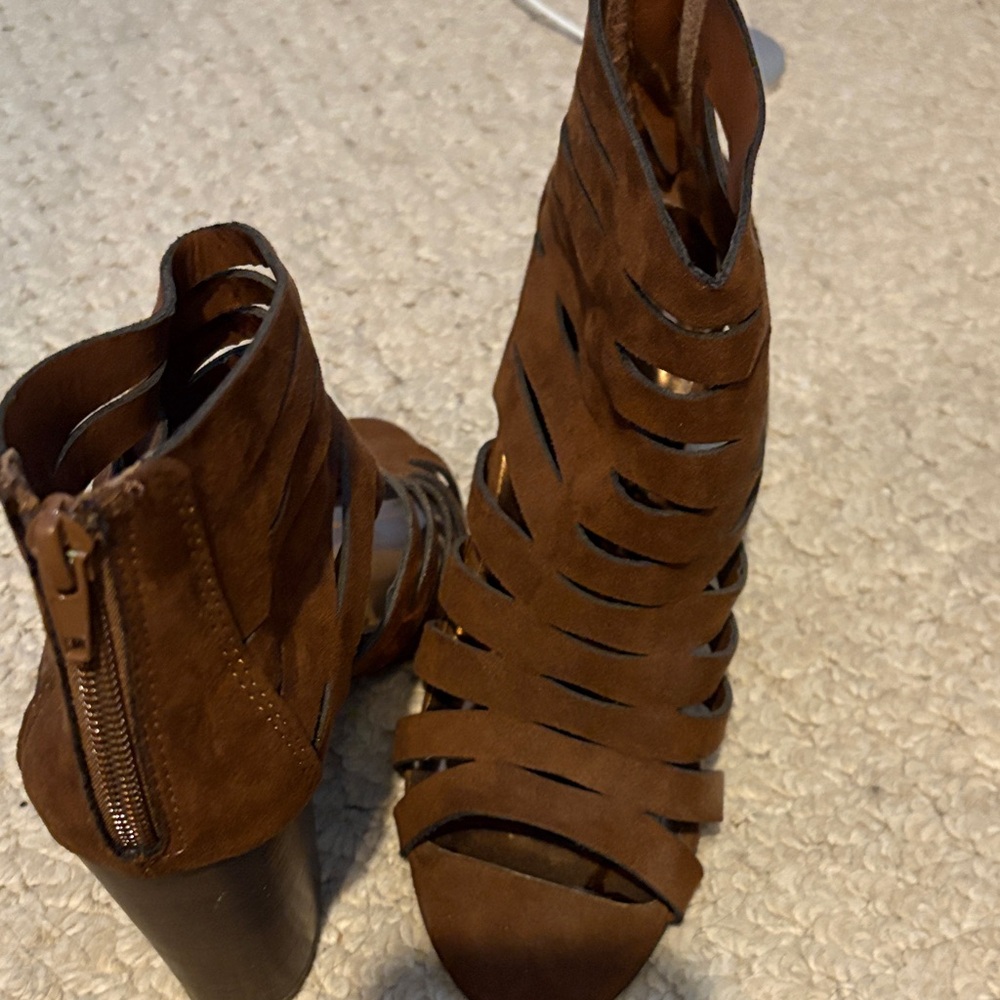 Carlos by Carlos Santana Brown Suede Ankle Sandals/Booties